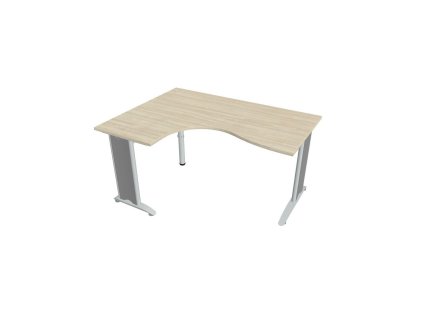 Pracovný stôl Flex, ergo, pravý, 160x75,5x120 (60x80) cm, agát/kov