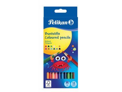 Farbičky Pelikan trojhranné tenké 12 ks