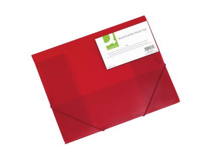 Plastový obal s gumičkou Q-CONNECT červený