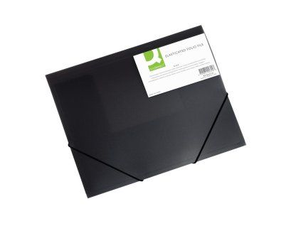 Plastový obal s gumičkou Q-CONNECT čierny