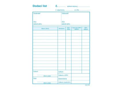 Dodací list s DPH, samoprepis, A5, 100 listov