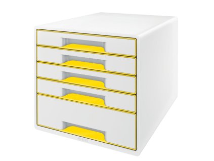 Zásuvkový box Leitz WOW s 5 zásuvkami žltý
