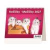 Stolový kalendár riadkový 17,1x13,9 cm - MiniMax Mačičky 2027