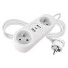Predlžovací kábel 2 zásuvky+2×USB-A+1×USB-C 1,4 m