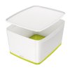 Úložný box s vekom Leitz MyBox, veľkosť L biela/zelená;;;