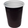 Poháre plastové na teplé nápoje 180 ml hnedo-biele (100ks)